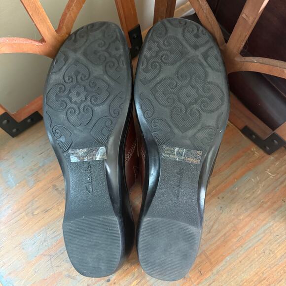 Clarks Women Bluemanor Clogs SZ 9.5 Brown Leather Comfort Classic Casual 80789 - Picture 7 of 10